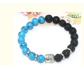 Best selling Buddha head beads energy volcanic stone bracelet