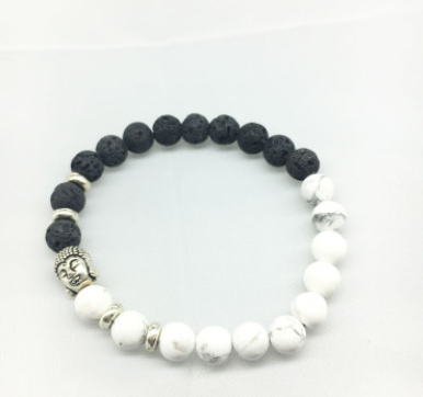 Best selling Buddha head beads energy volcanic stone bracelet